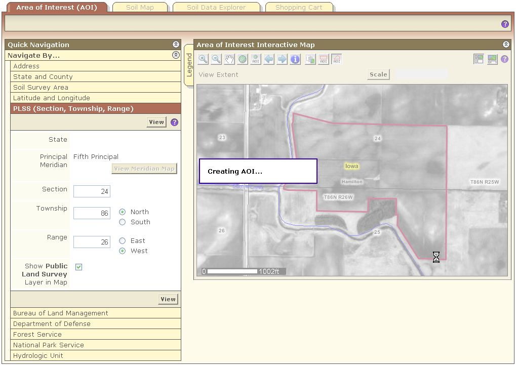 Creating an AOI Message A message indicates what action the application is taking.