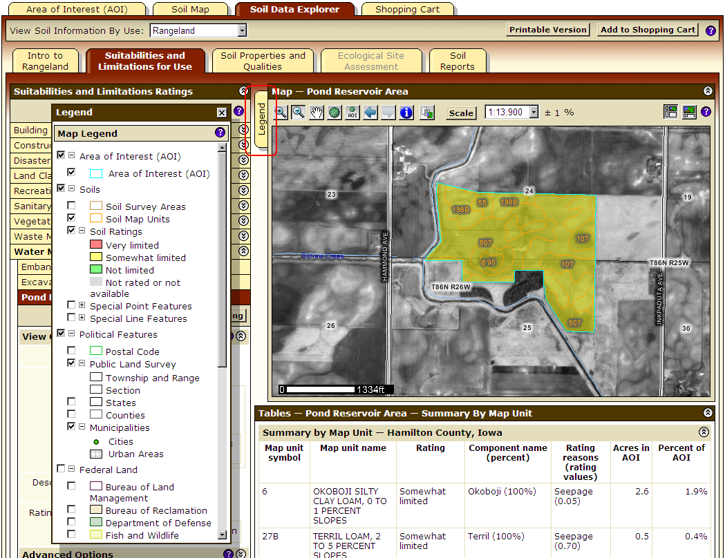 Combined legend and layers tab The Legend and Layers tabs have been combined into the Legend tab on the Interactive Map.