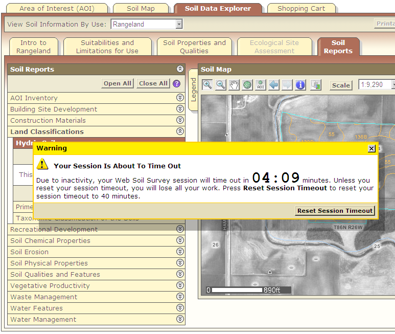 Session Timeout The application will issue a warning when the session timeout is imminent.
